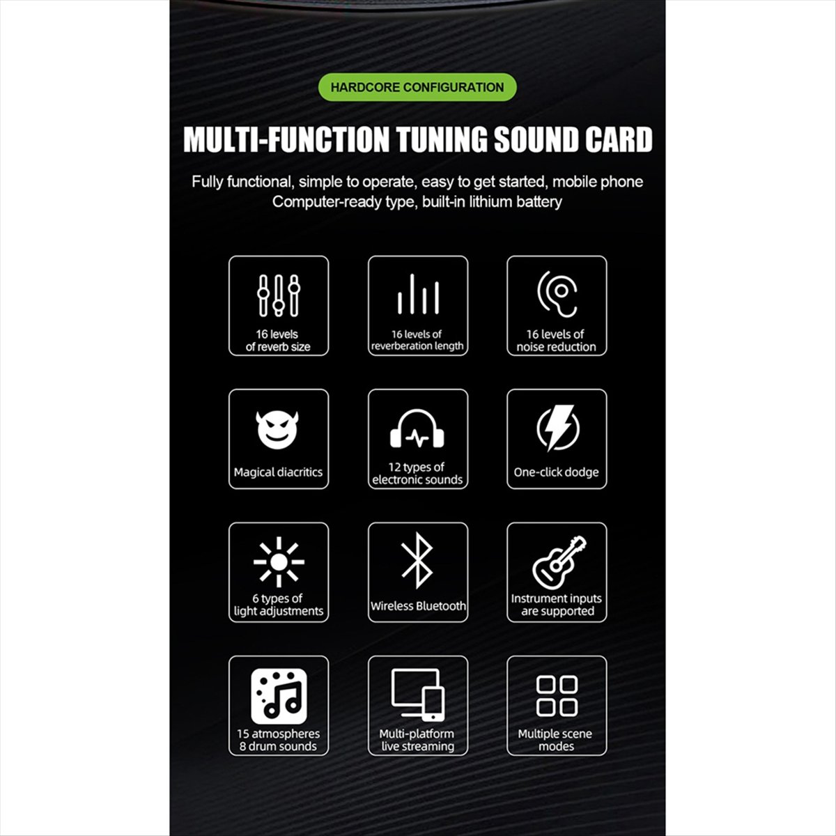 Audio Music Voice Changer - DT77 SN800 라이브 사운드 카드 음성