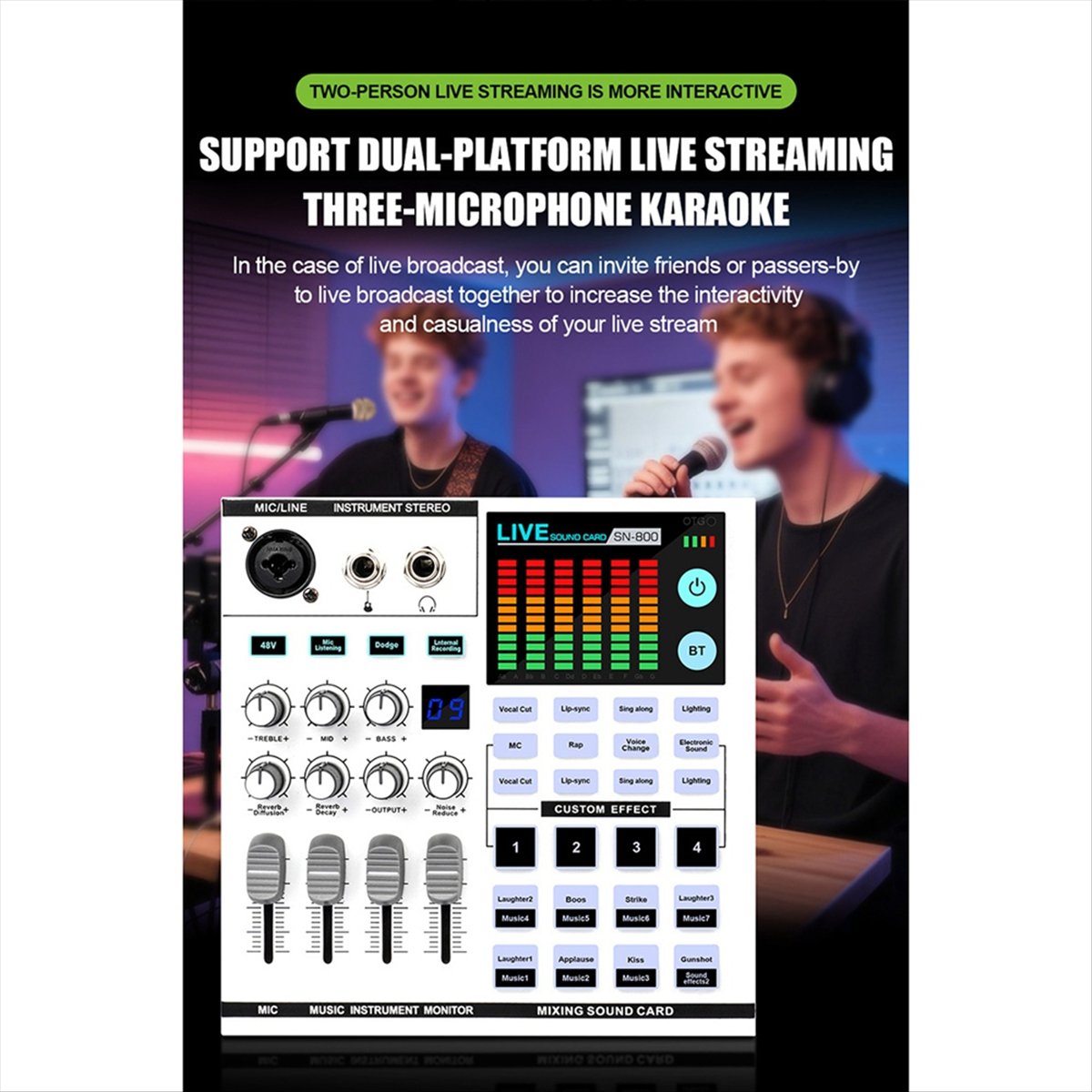 Audio Music Voice Changer - DTC5 SN800 라이브 사운드 카드 음성