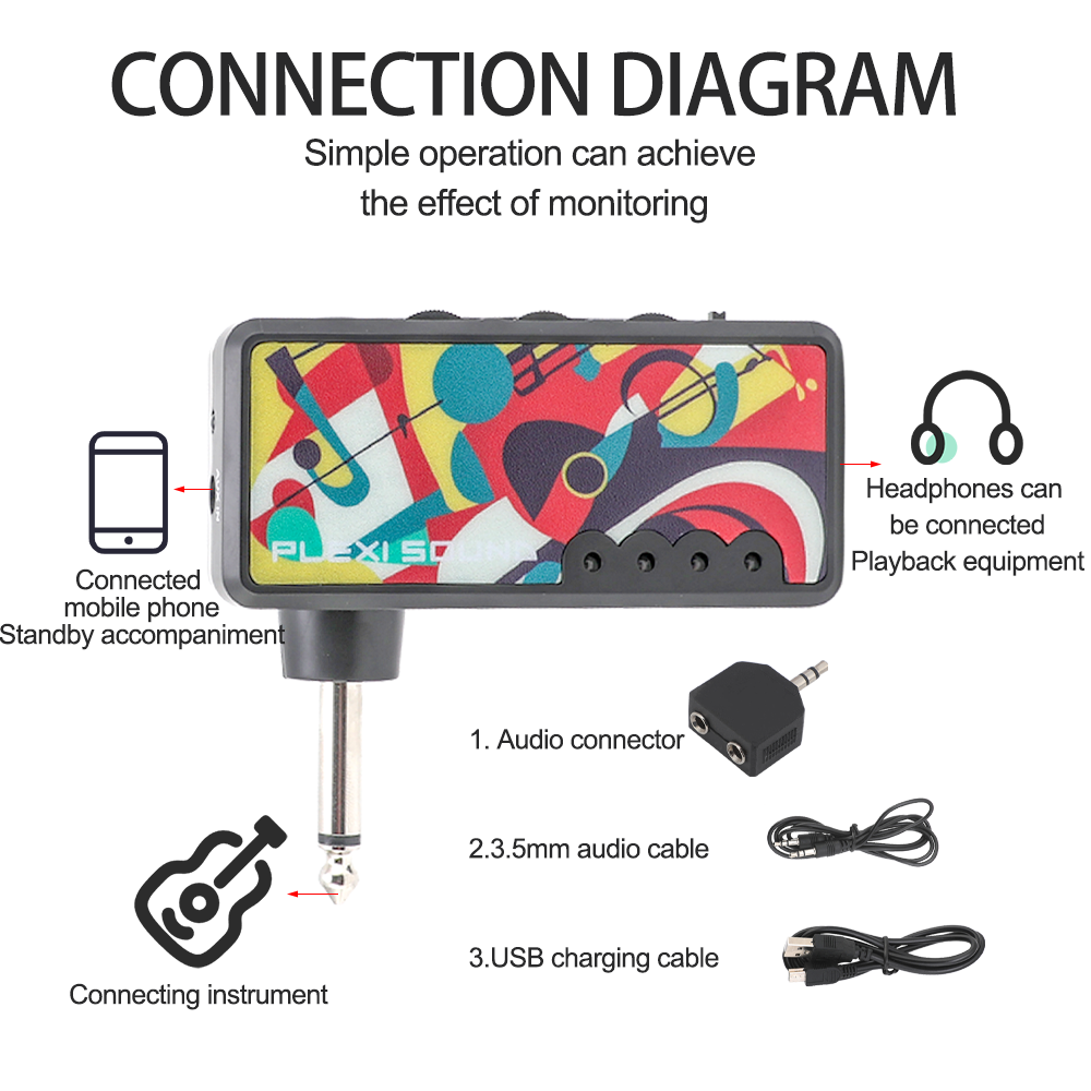 일렉트릭 기타 앰프 헤드폰 앰프, 휴대용 중금속 USB - Portable Amplifier Mini 리뷰 및 가격