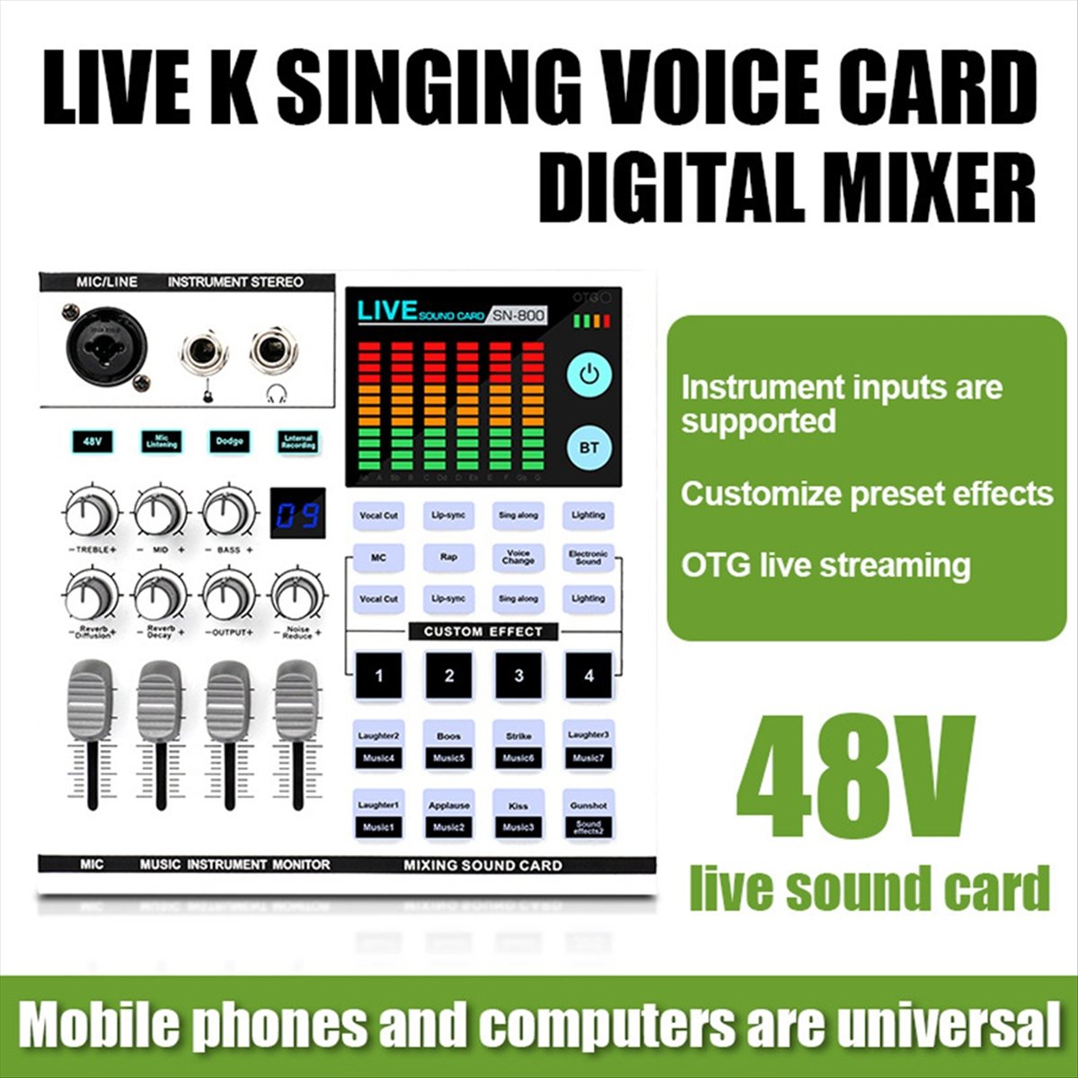 DTC5 SN800 라이브 사운드 카드 음성 변조 오디 - Audio Music Voice Changer 리뷰 및 가격